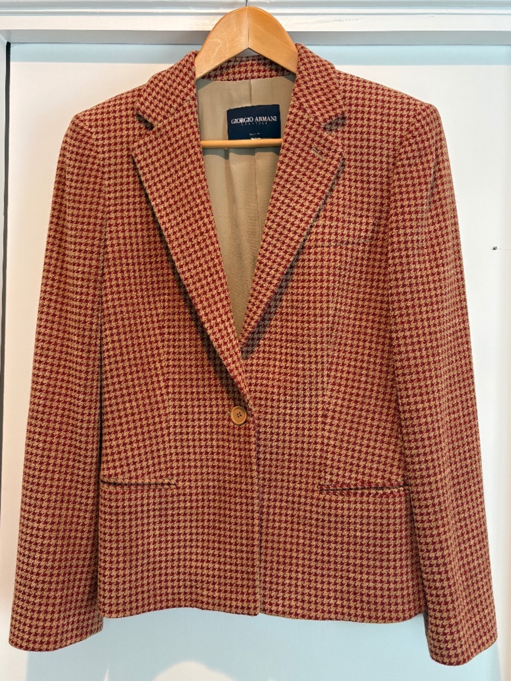 Giorgio Armani Classico Borgo 21 Houndstooth Blazer Size 36